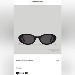 Madewell oval black sunglasses $75 retail Russell